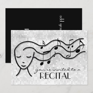 music girl recital invitation