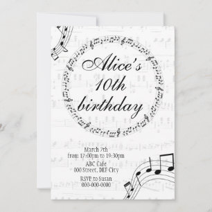 Music Girls Birthday Invitation Card