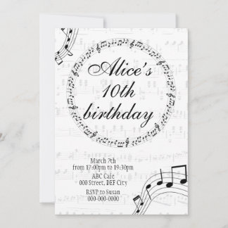 Music Girls Birthday Invitation Card