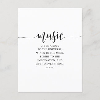Music Gives A Soul To The Universe, Plato Quote Postcard