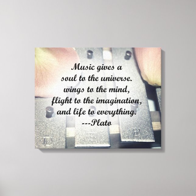 Music gives soul bells rose design canvas print (Front)