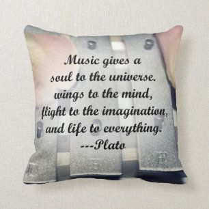 Music gives soul bells rose design cushion