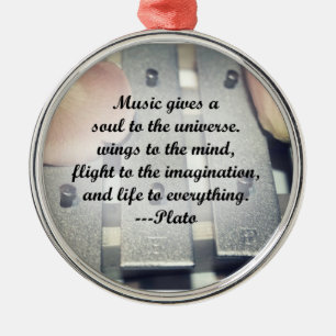 Music gives soul bells rose design metal tree decoration