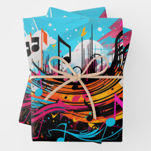 Music Graffiti Urban Street Wrapping Paper Sheet
