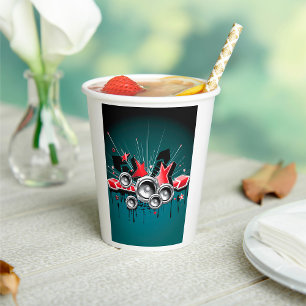 Music Graphic Speakers Audio Paper Cups