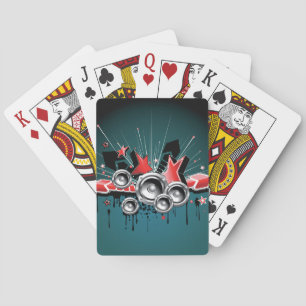 Music Graphic Speakers Audio Playing Cards
