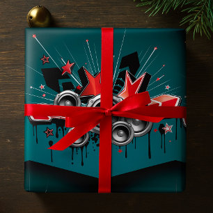 Music Graphic Speakers Audio Wrapping Paper