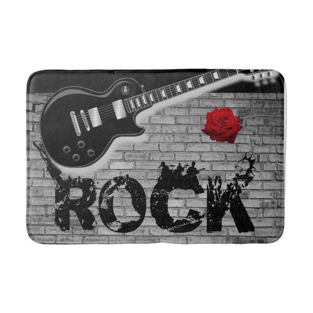 music guitar bathroom bathmat (Front)