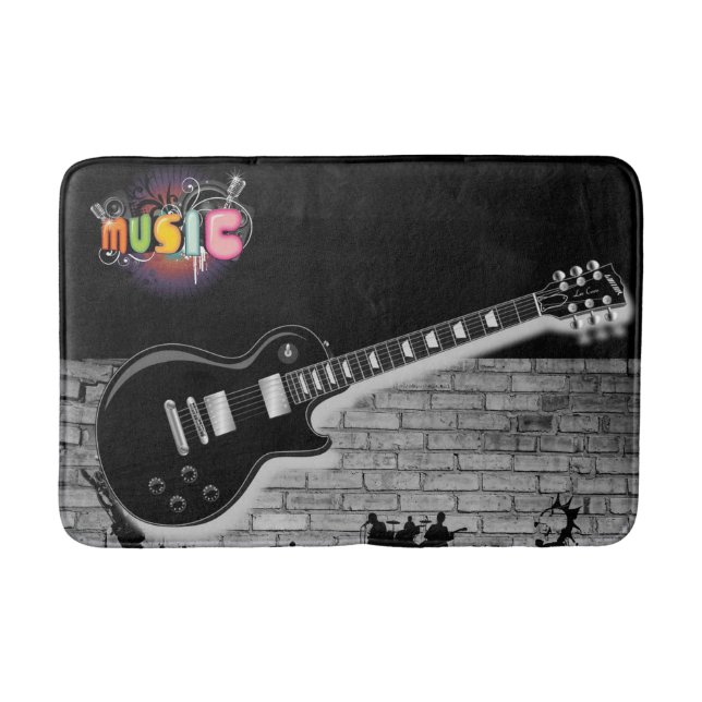 music guitar bathroom bathmat (Front)