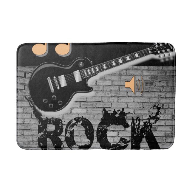 music guitar bathroom bathmat (Front)