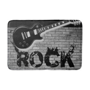 music guitar bathroom bathmat