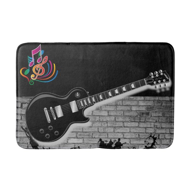 music guitar bathroom bathmat (Front)