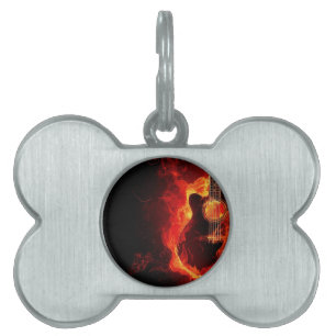 music guitar flames fire note dance Destiny'S Pet Tag