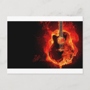 music guitar flames fire note dance Destiny'S Postcard