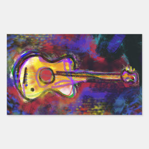 music guitar instrument rectangular sticker