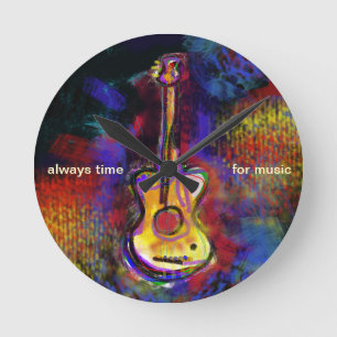 music guitar instrument round clock