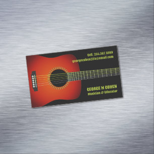 Music Guitar Magnetic Business Card