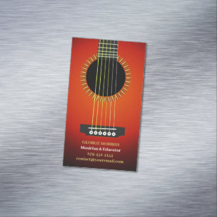 Music Guitar Magnetic Business Card