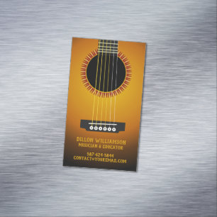 Music Guitar Magnetic Business Card