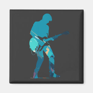 Music Guitar Player Concert Fun Silhouette Style Magnet
