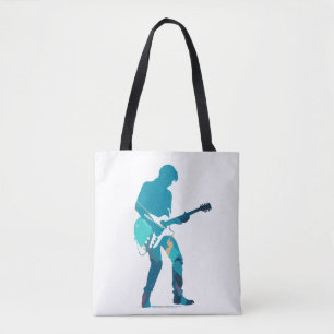 Music Guitar Player Concert Fun Silhouette Style Tote Bag