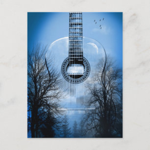 music guitar postcard