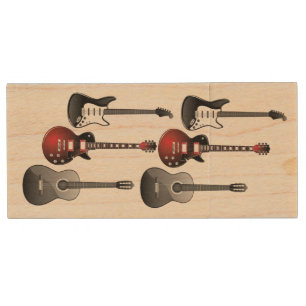 Music Guitar  Teacher Singer  Musician  Wood USB Flash Drive