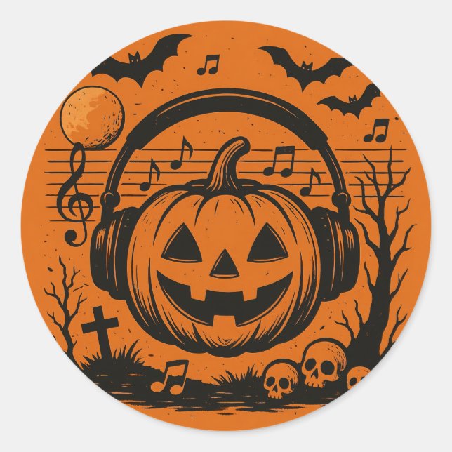 music halloween stickers (Front)