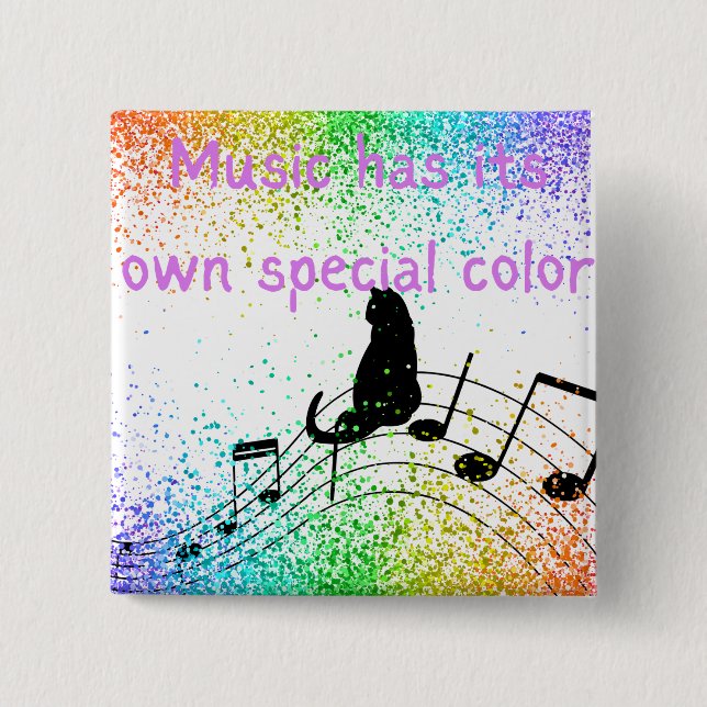 Music has its own special colour 15 cm square badge (Front)