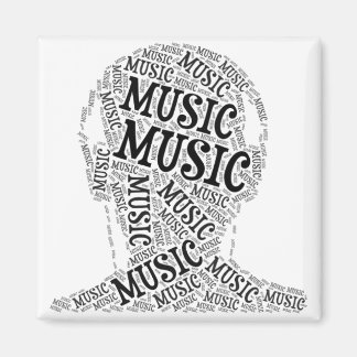 Music head word picture magnet