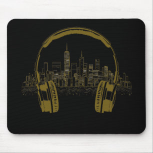 Music Headphone City Rhyme Wonderful Vibes Vector Mouse Mat