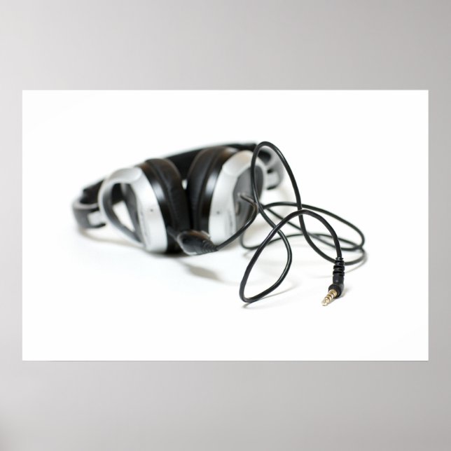 Music Headphones, Cable and Jack Poster (Front)