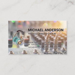 Music Headphones Sound Board Mixer Business Card