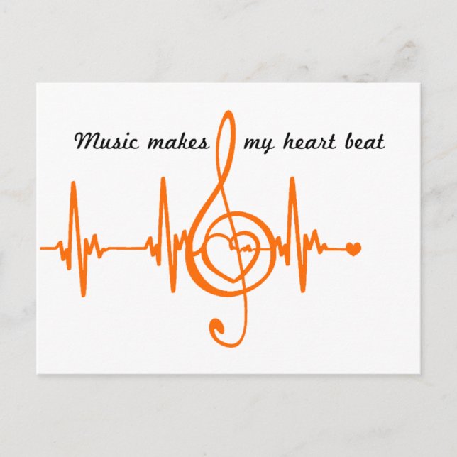 MUSIC HEART BEAT Música batida do coração Postcard (Front)