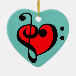 Music Heart Ceramic Tree Decoration