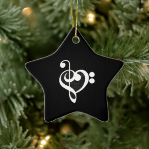 Music Heart - I Love Music Ceramic Tree Decoration