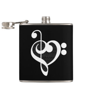 Music Heart - I Love Music Hip Flask