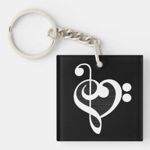 Music Heart - I Love Music Key Ring