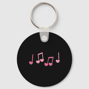 Music Heart Music Note Funny Musician Kids Girls M Key Ring