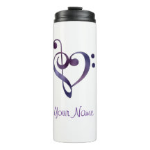 Music Heart Personalised Thermal Tumbler