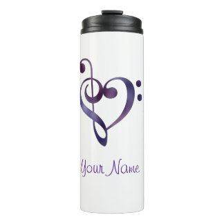 Music Heart Personalised Thermal Tumbler