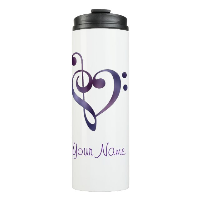 Music Heart Personalised Thermal Tumbler (Front)