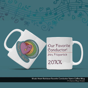 Music Heart Rainbow Favourite Conductor Name Coffee Mug