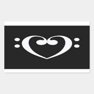 Music Heart Rectangular Sticker