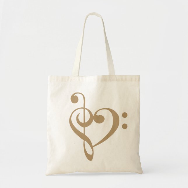 Music Heart Treble Bass Clef Heart - Lark Tote Bag (Front)