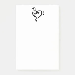 Music Heart Treble Clef Bass Clef Musician Post-it Notes