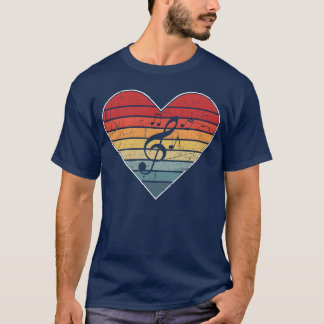 Music Heart Vitage Retro funny T-Shirt