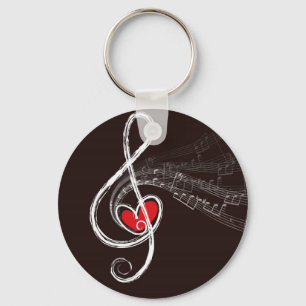 Music Hearts Key Ring