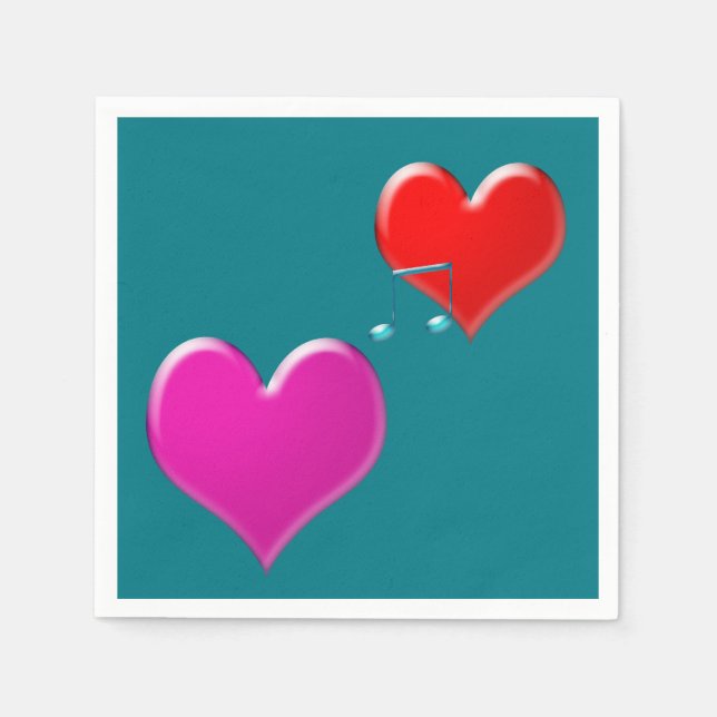 music hearts napkin (Front)