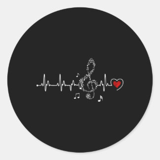Music Hebeat For Music Classic Round Sticker